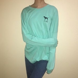 VS PINK Teal Pullover